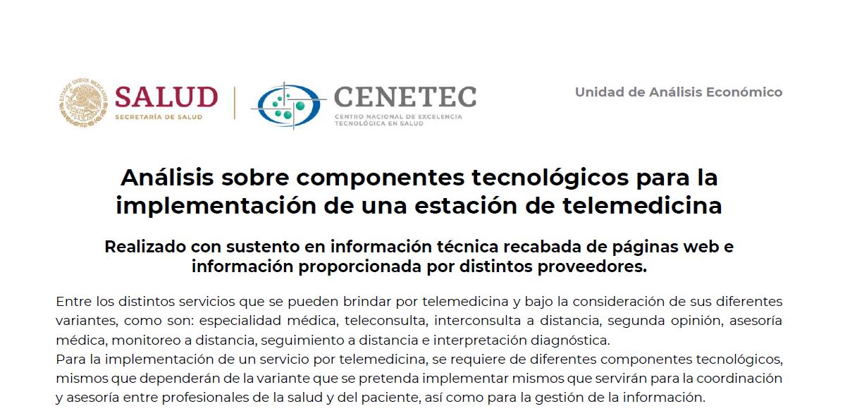 Análisis sobre componentes tecnológicos para la implementación de una estación de telemedicina